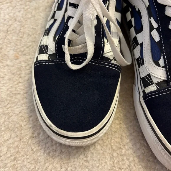 Vans Blue and White Checkered Old Skool Sneakers - Picture 4 of 11